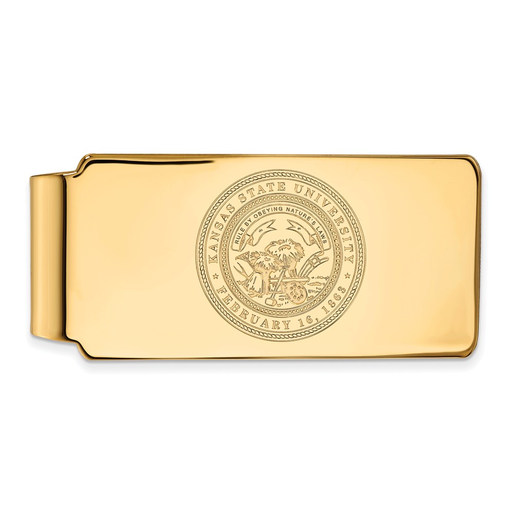 14k Gold Plated Silver Kansas State Crest Money Clip