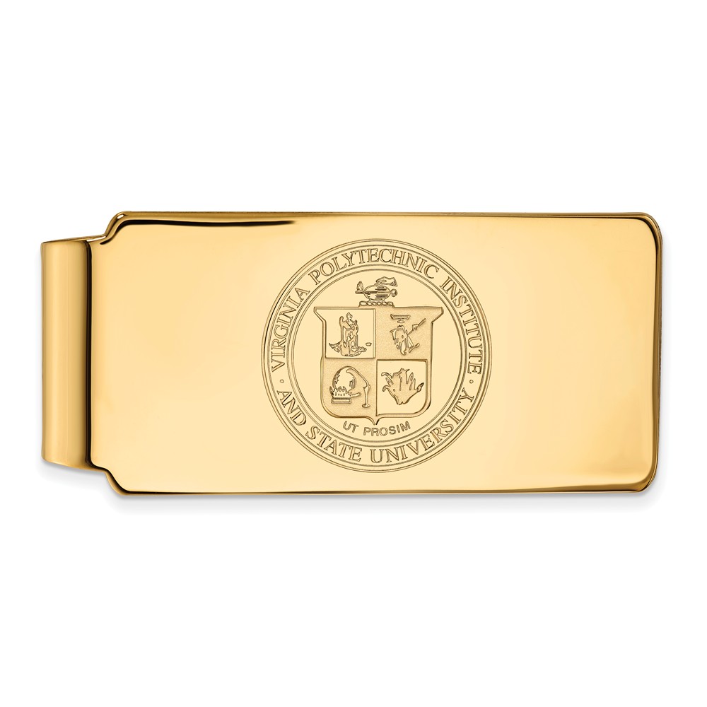 14k Gold Plated Silver Virginia Tech Crest Money Clip