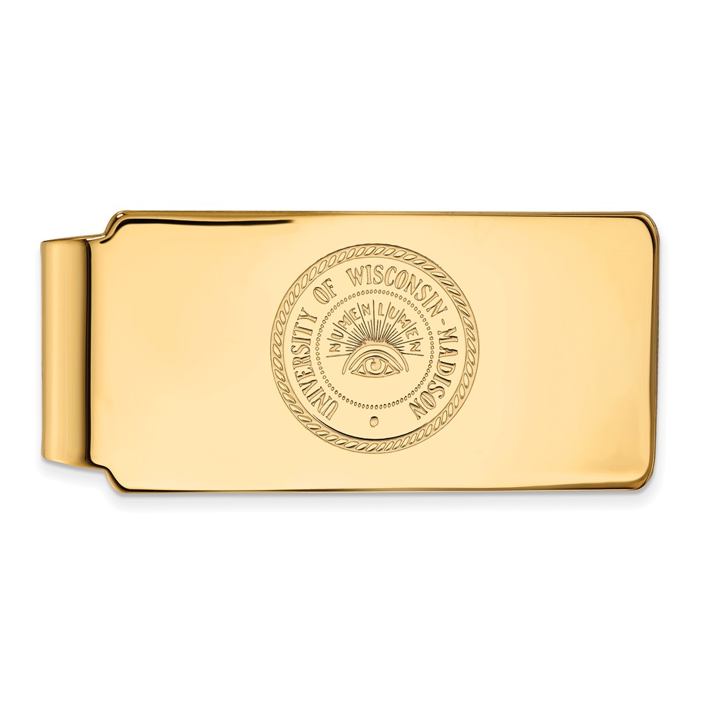 14k Gold Plated Silver U of Wisconsin Money Clip