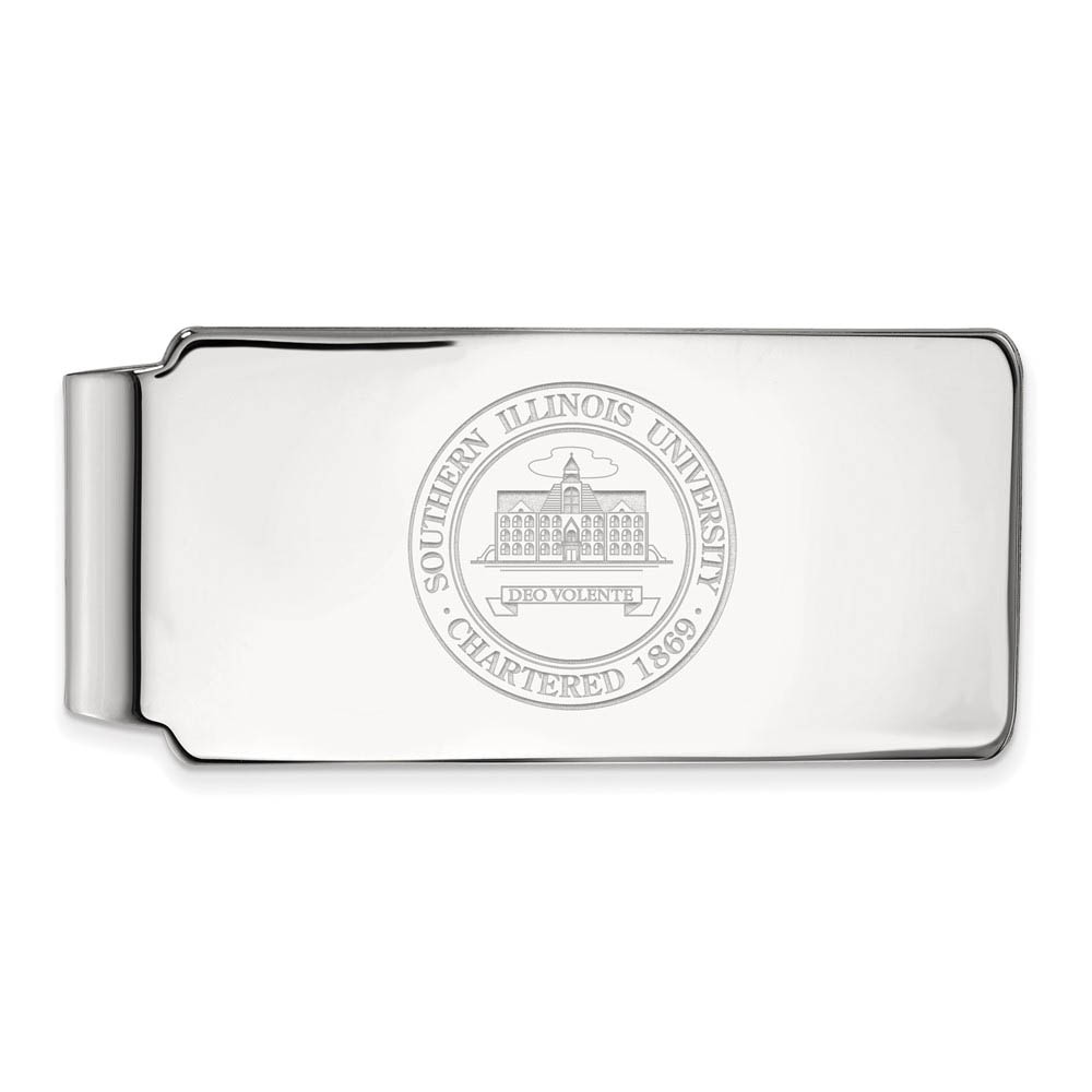 Sterling Silver Southern Illinois U Crest Money Clip