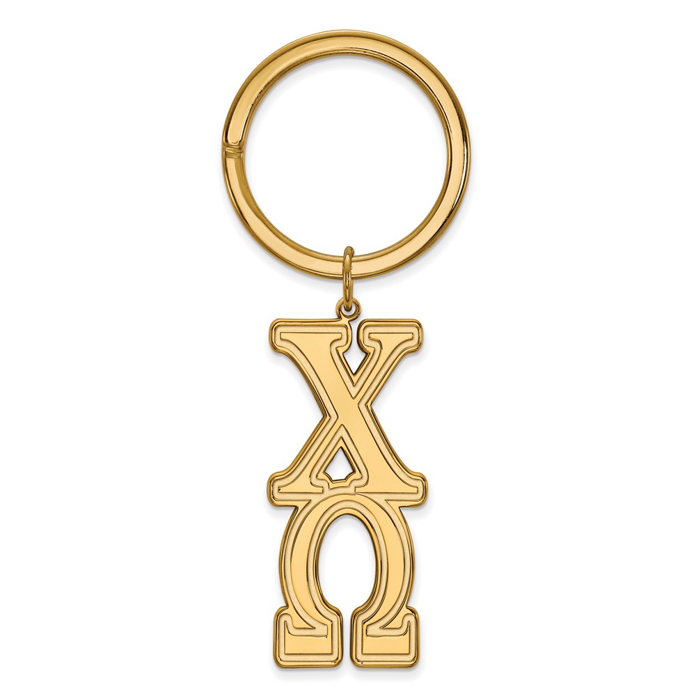 14K Plated Silver Chi Omega Key Chain