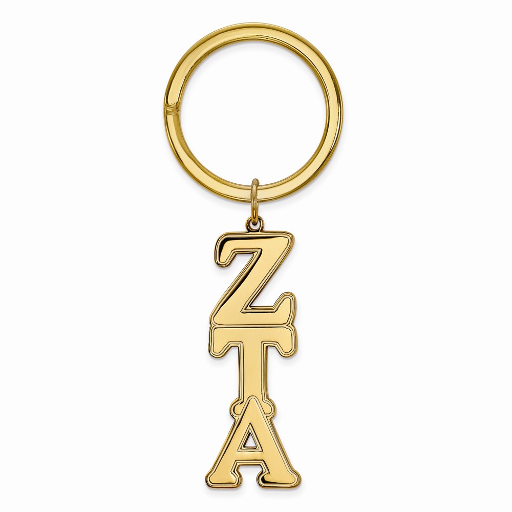 14K Plated Silver Zeta Tau Alpha Key Chain