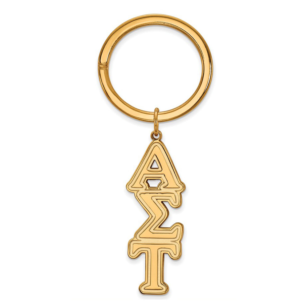 14K Plated Silver Alpha Sigma Tau Key Chain