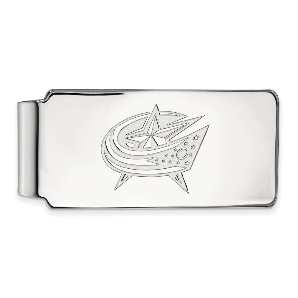 10k White Gold NHL Columbus Blue Jackets Money Clip