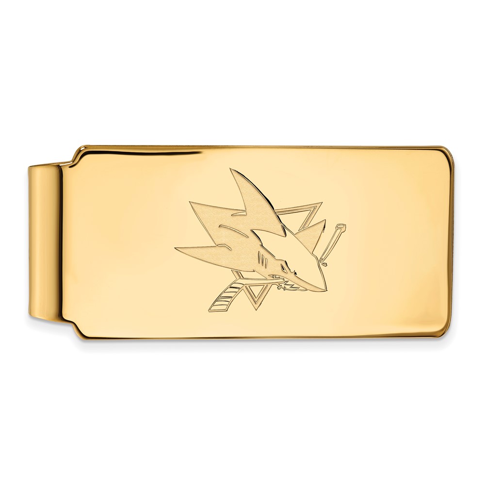 10k Yellow Gold NHL San Jose Sharks Money Clip