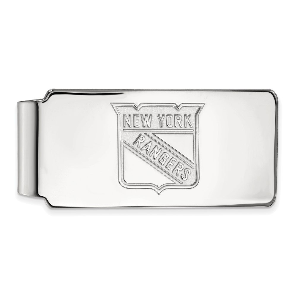 14k White Gold NHL New York Rangers Money Clip