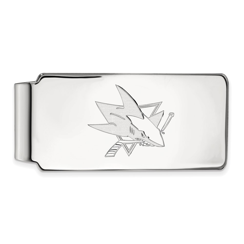 14k White Gold NHL San Jose Sharks Money Clip