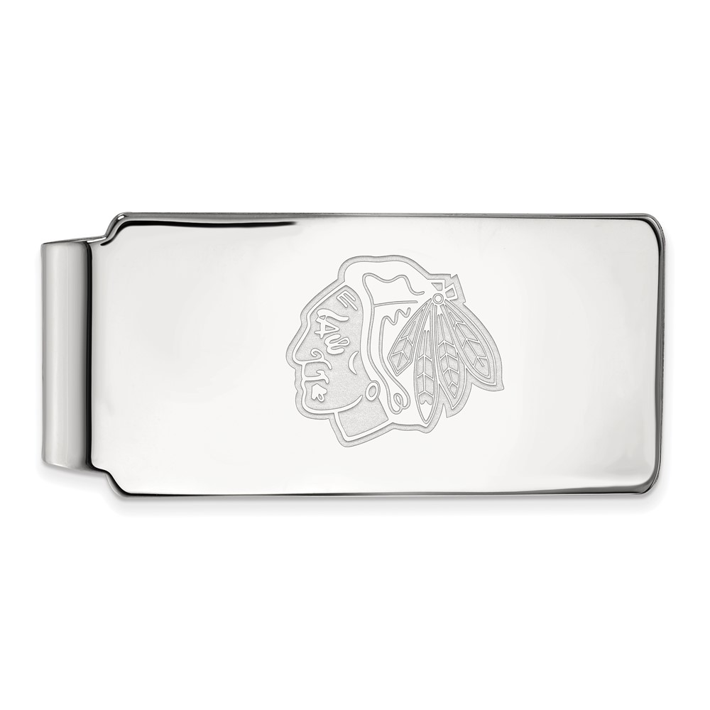 14k White Gold NHL Chicago Blackhawks Money Clip