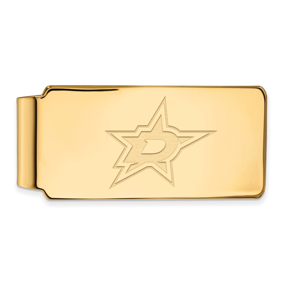 Sterling Silver 14k Yellow Gold Plated NHL Dallas Stars Money Clip