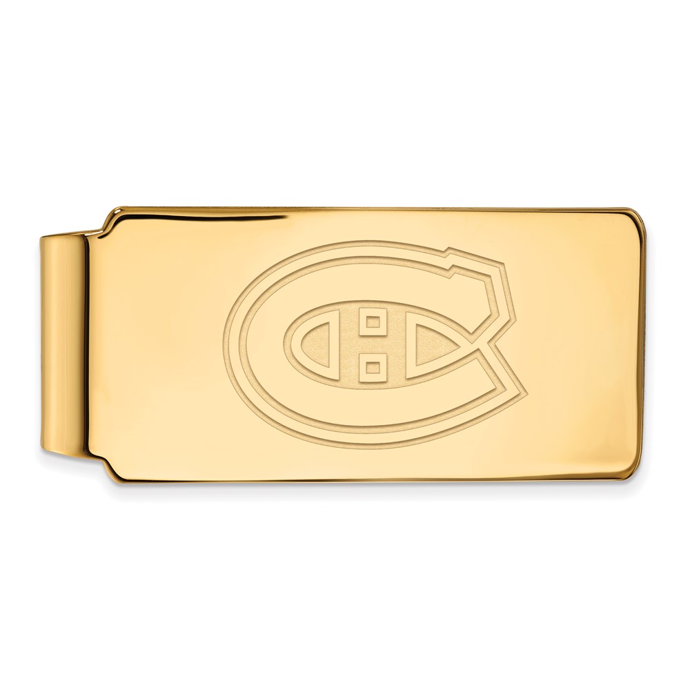 SS 14k Yellow Gold Plated NHL Montreal Canadiens Money Clip