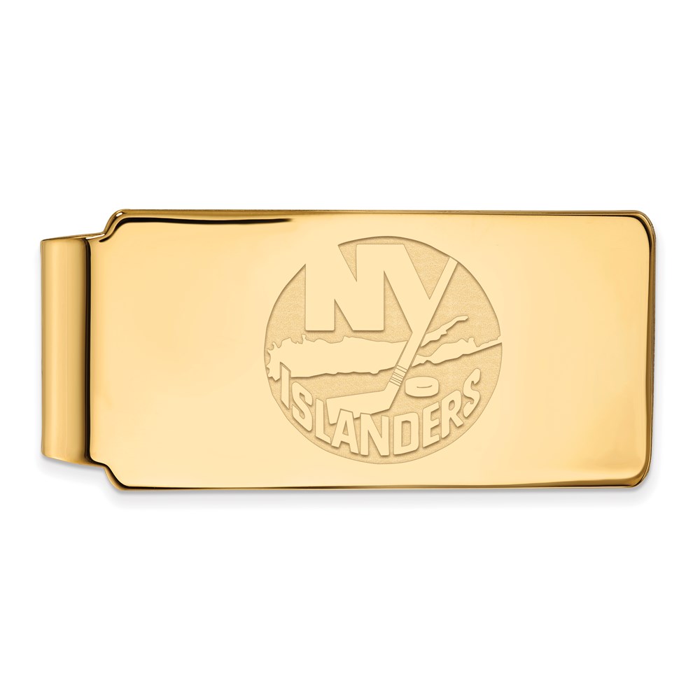 SS 14k Yellow Gold Plated NHL New York Islanders Money Clip