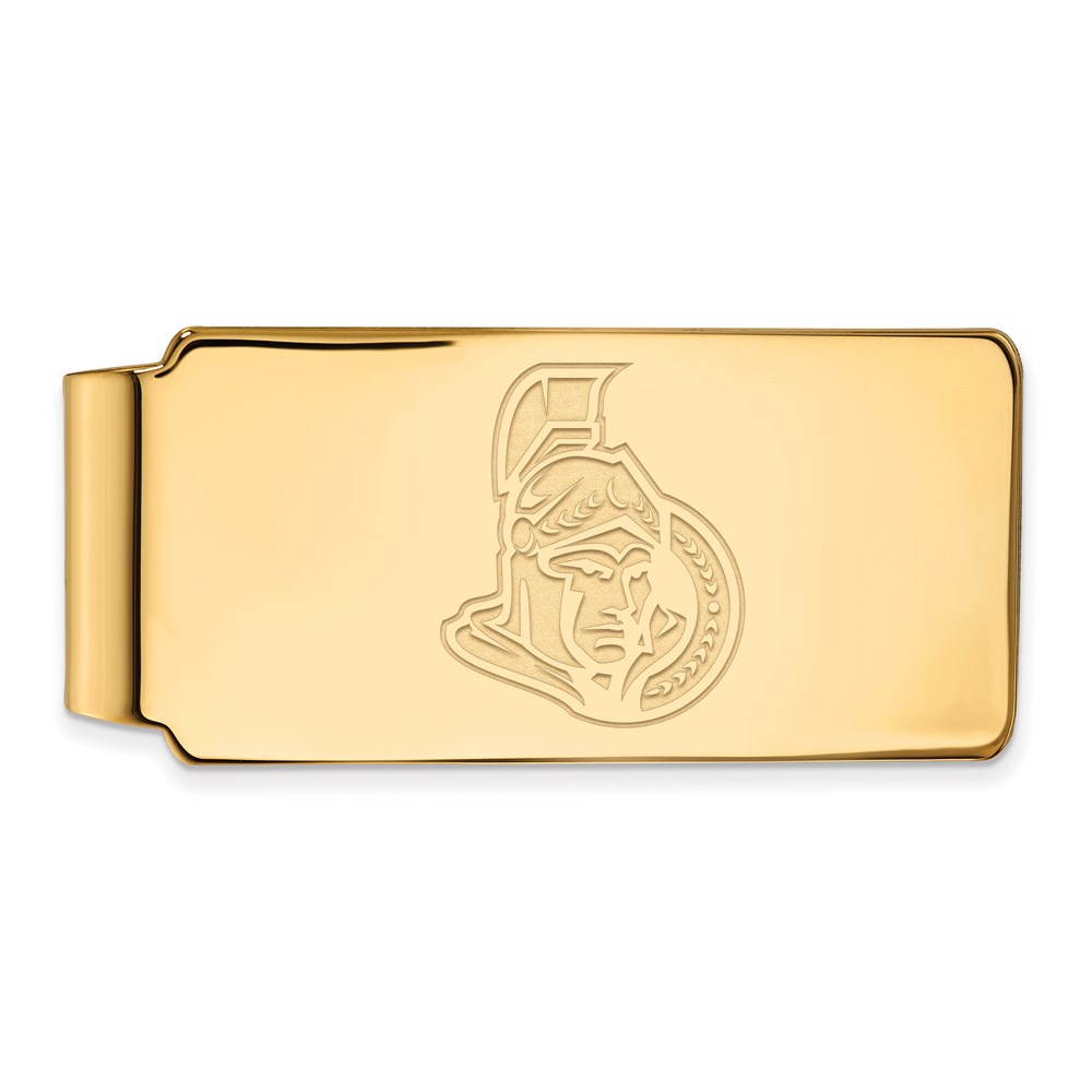 Sterling Silver 14k Yellow Gold Plated NHL Ottawa Senators Money Clip