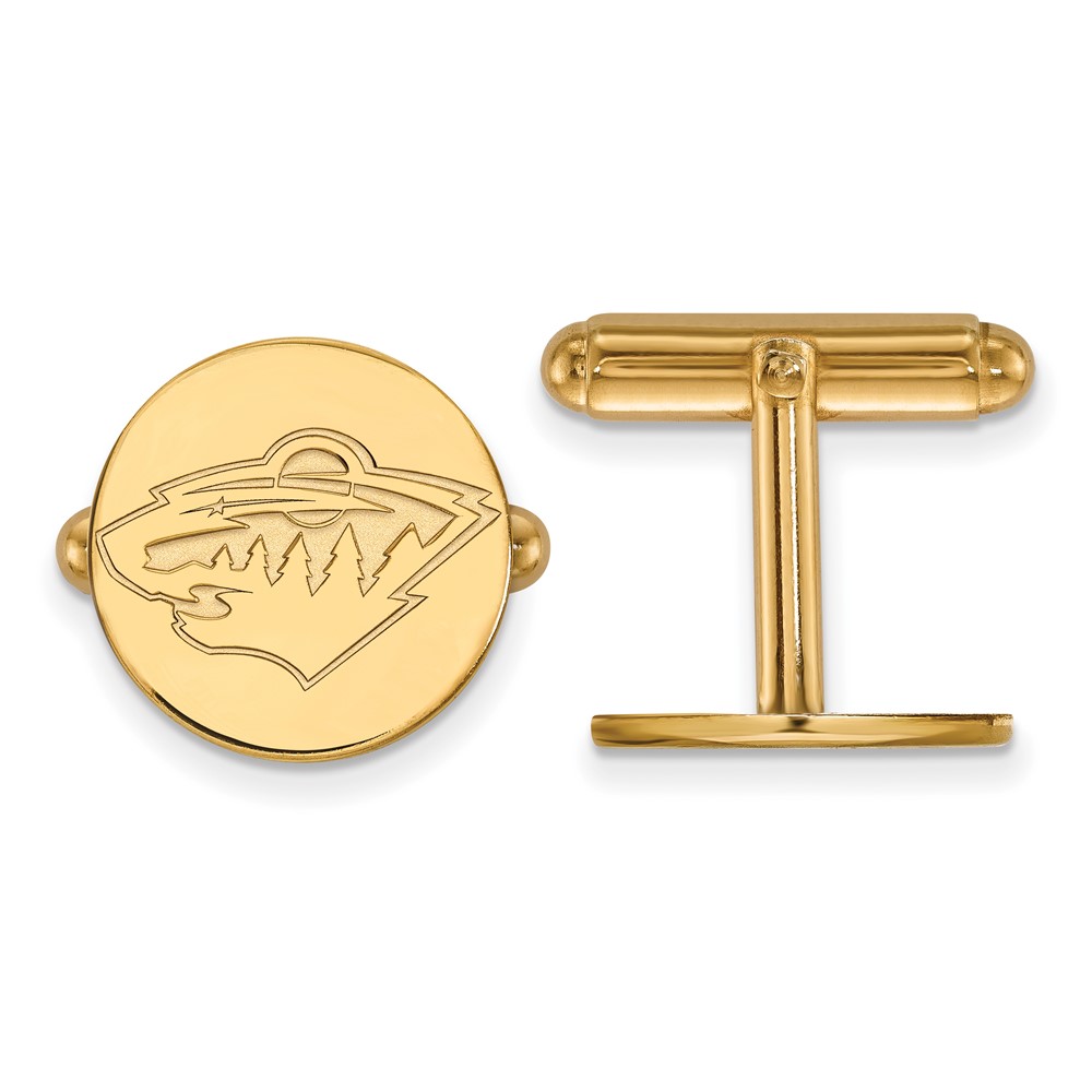 14k Yellow Gold NHL Minnesota Wild Cuff Links