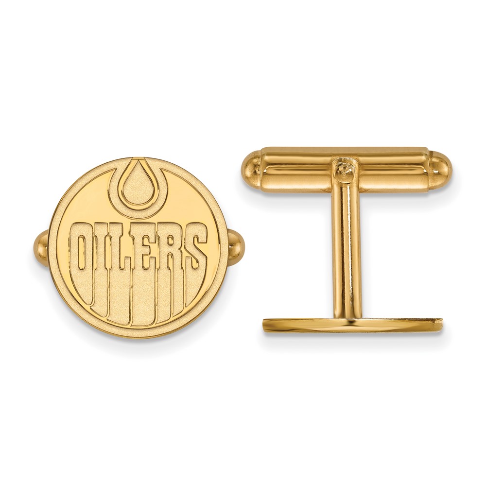 14k Yellow Gold NHL Edmonton Oilers Cuff Links