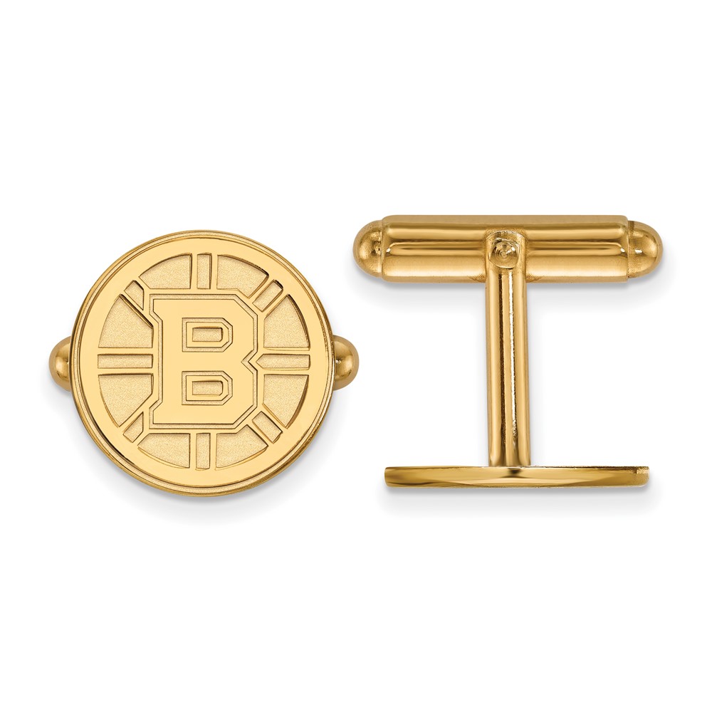 14k Yellow Gold NHL Boston Bruins Cuff Links