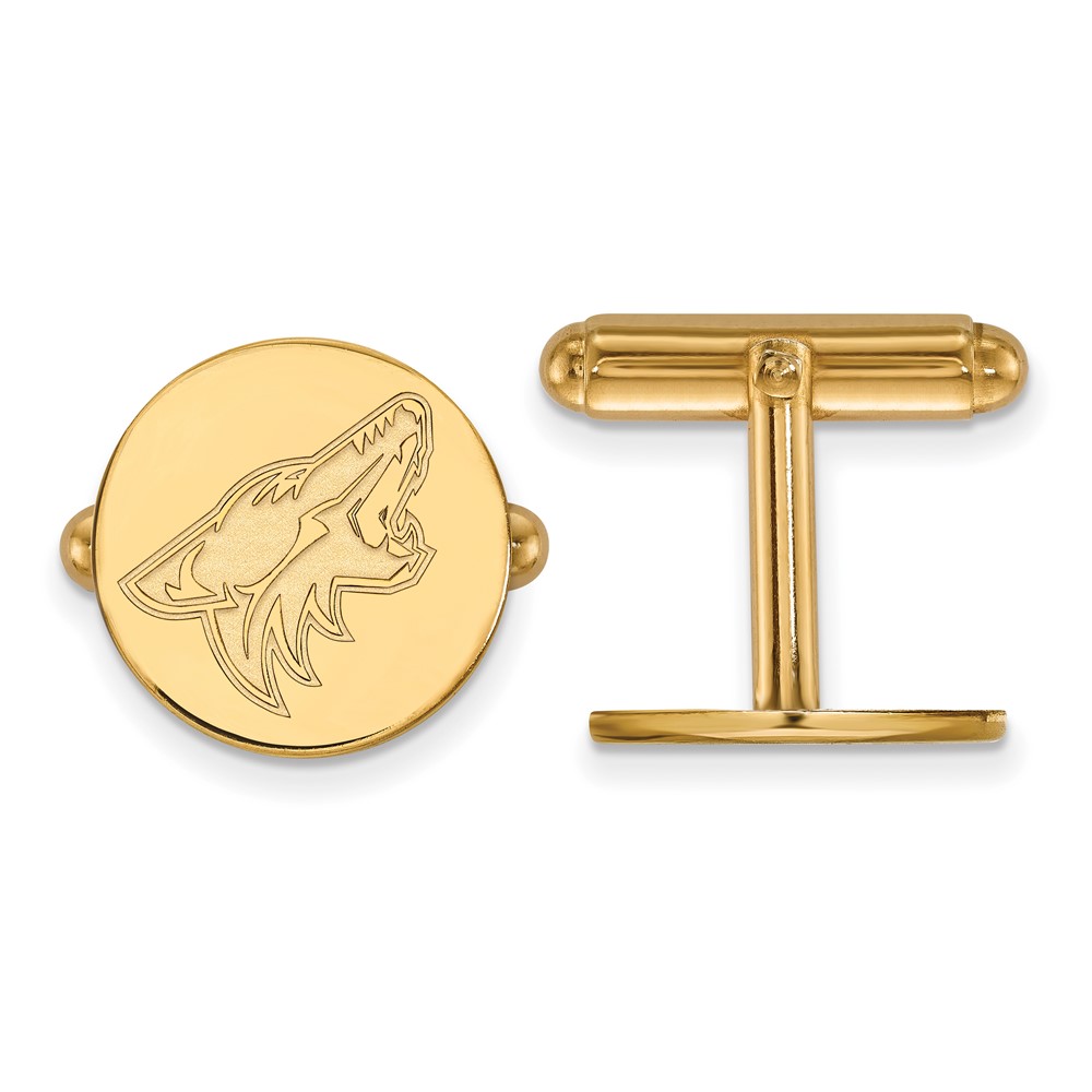 Sterling Silver 14k Yellow Gold Plated NHL Arizona Coyotes Cuff Links