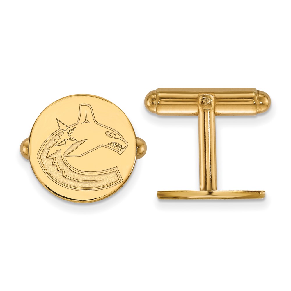 SS 14k Yellow Gold Plated NHL Vancouver Canucks Cuff Links