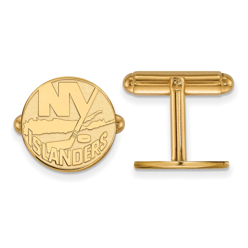 SS 14k Yellow Gold Plated NHL New York Islanders Cuff Links