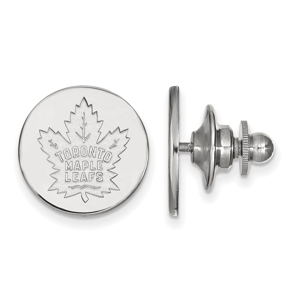14k White Gold NHL Toronto Maple Leafs Disc Lapel or Tie Pin