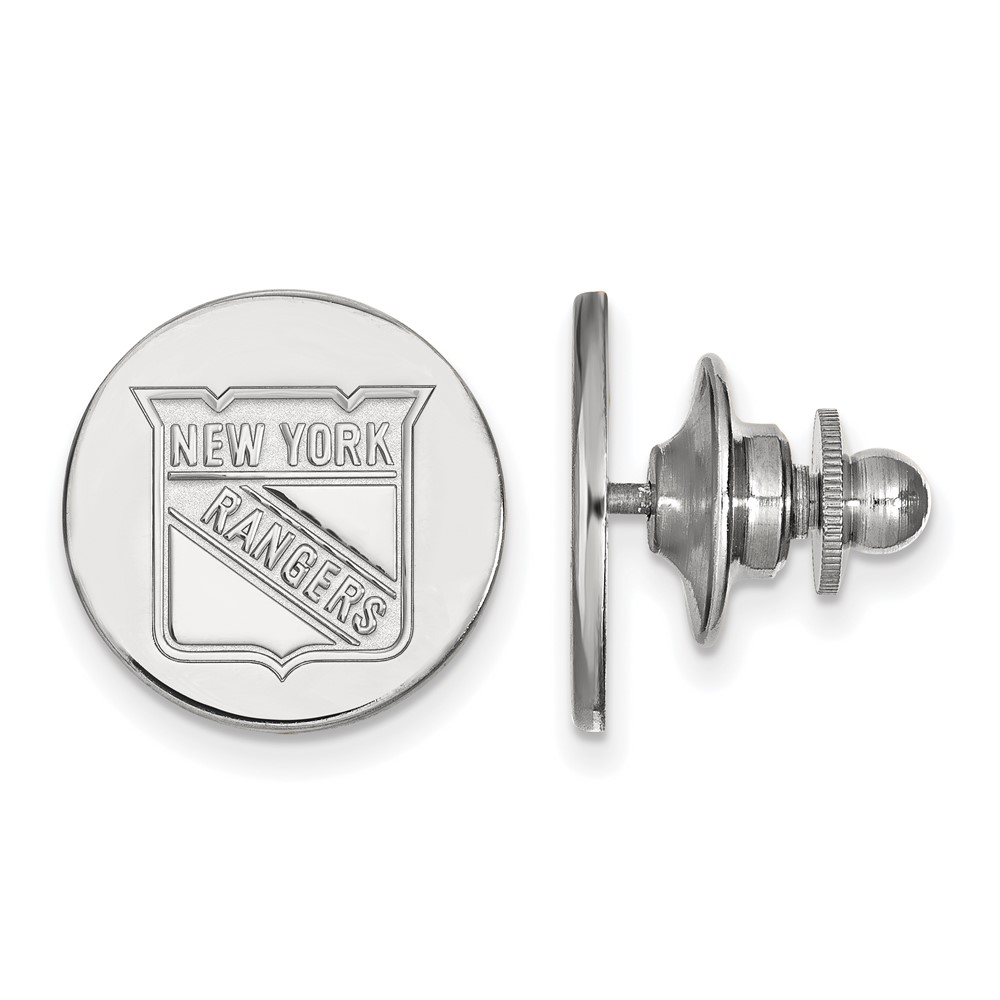 14k White Gold NHL New York Rangers Disc Lapel or Tie Pin