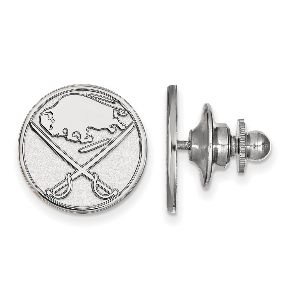 14k White Gold NHL Buffalo Sabres Disc Lapel or Tie Pin