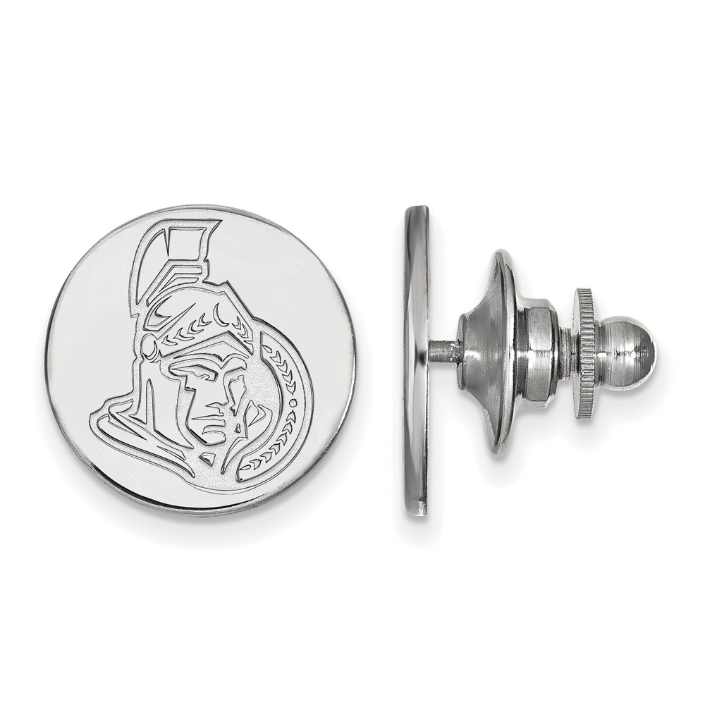 14k White Gold NHL Ottawa Senators Disc Lapel or Tie Pin