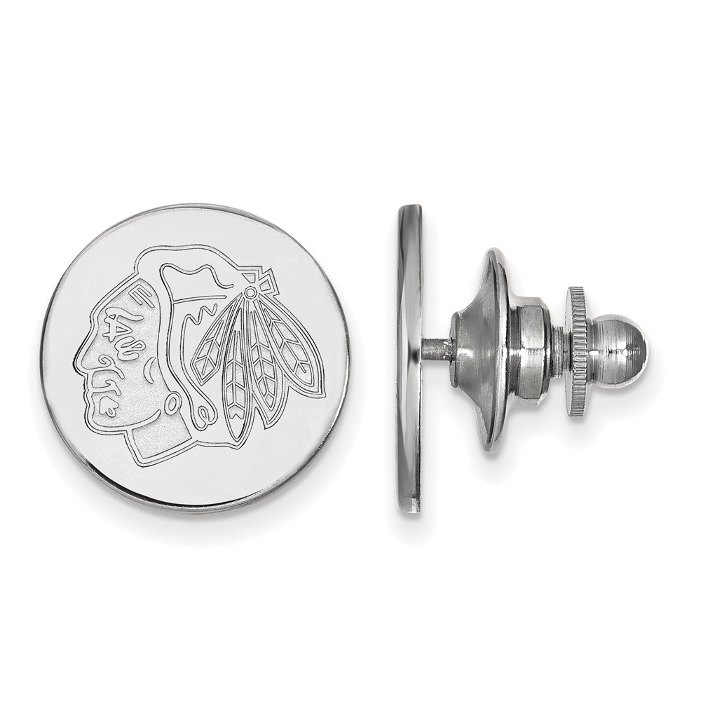 14k White Gold NHL Chicago Blackhawks Disc Lapel or Tie Pin