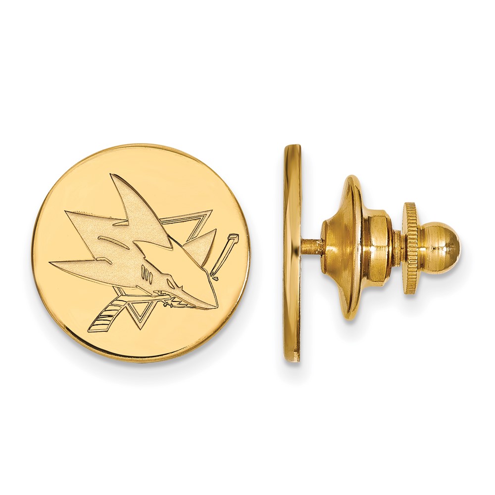 14k Yellow Gold NHL San Jose Sharks Disc Lapel or Tie Pin