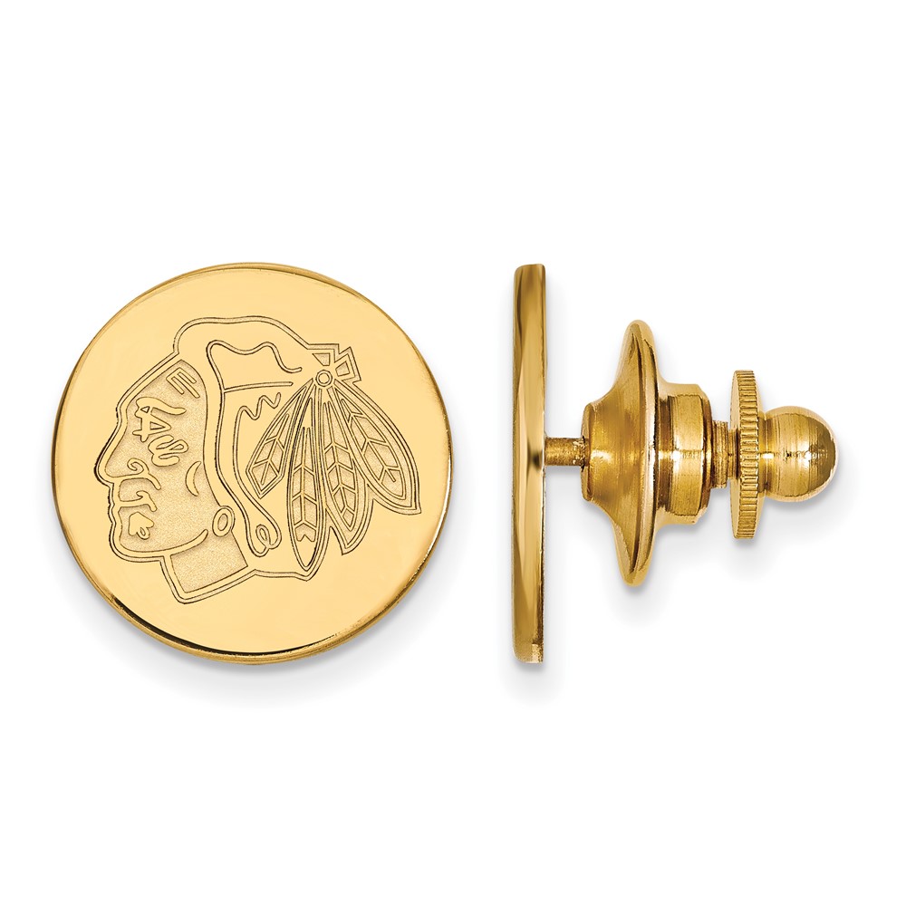 14k Yellow Gold NHL Chicago Blackhawks Disc Lapel or Tie Pin