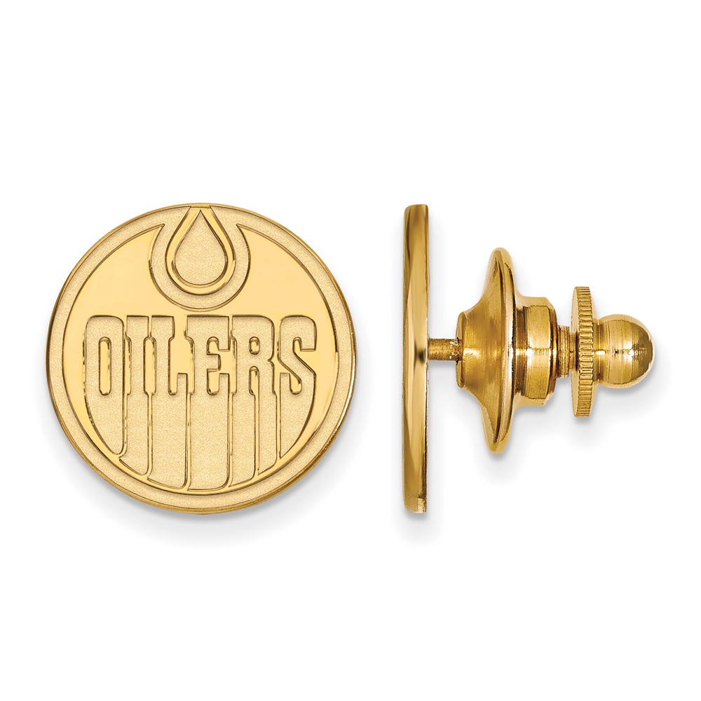 SS 14k Yellow Gold Plated NHL Edmonton Oilers Lapel or Tie Pin