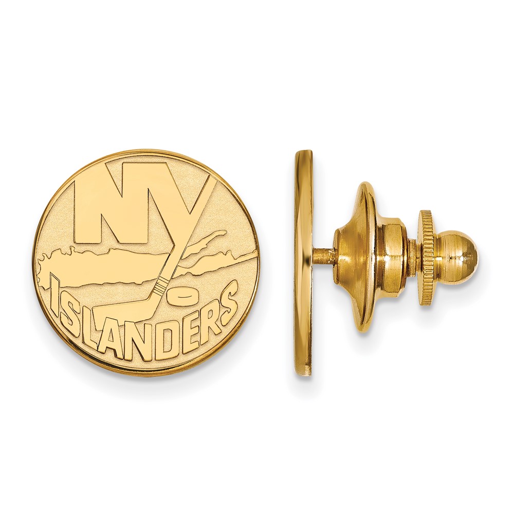 SS 14k Yellow Gold Plated NHL New York Islanders Lapel or Tie Pin