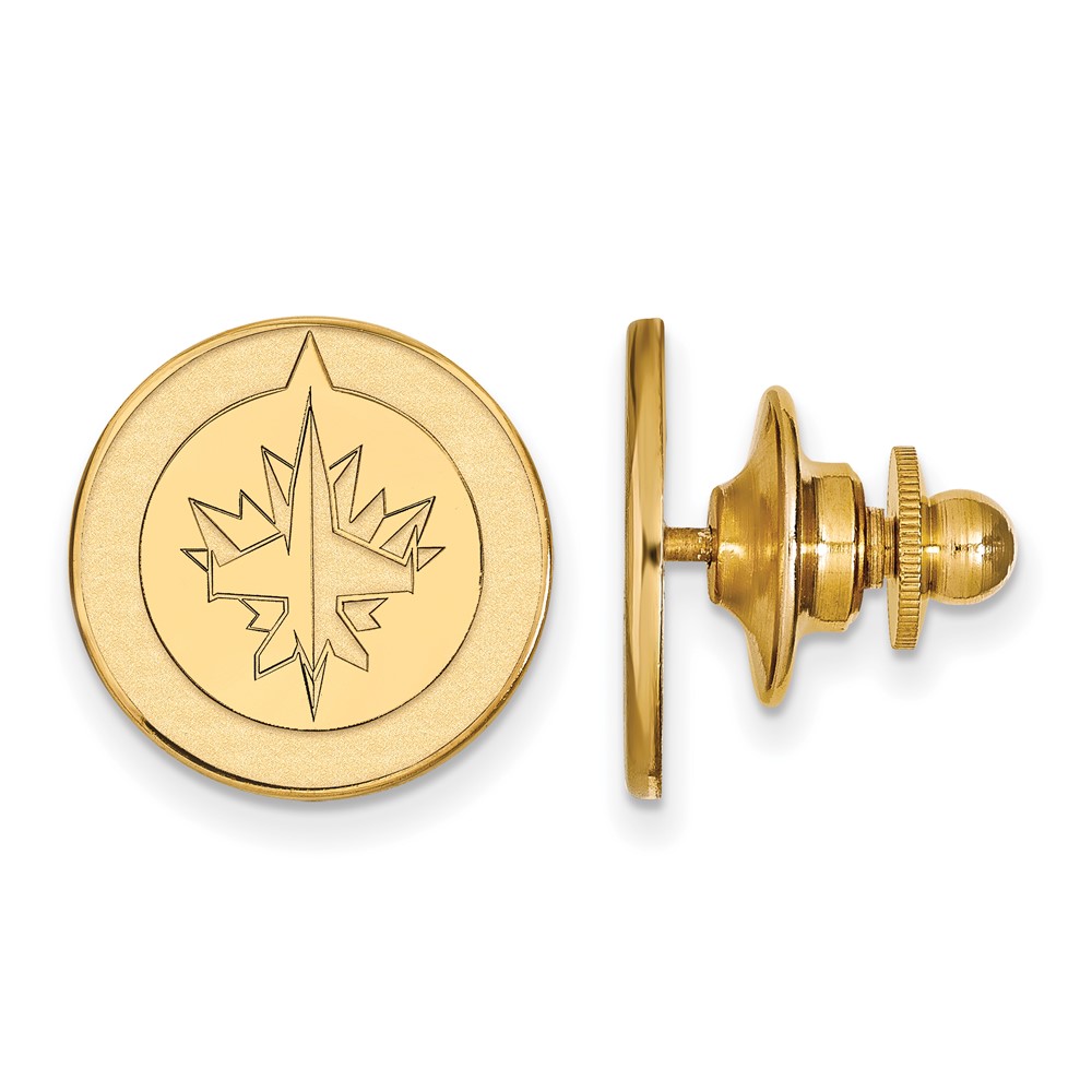 SS 14k Yellow Gold Plated NHL Winnipeg Jets Lapel or Tie Pin