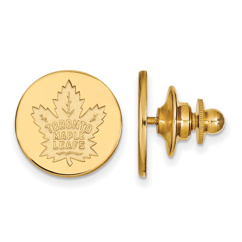 SS 14k Yellow Gold Plated NHL Toronto Maple Leafs Lapel or Tie Pin