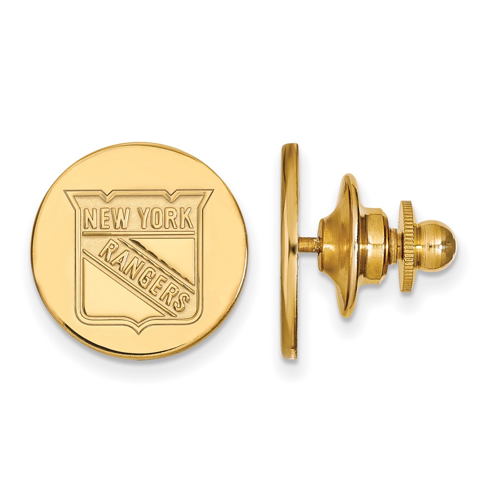 SS 14k Yellow Gold Plated NHL New York Rangers Lapel or Tie Pin