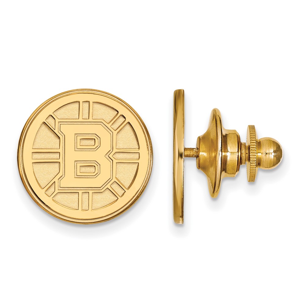 SS 14k Yellow Gold Plated NHL Boston Bruins Lapel or Tie Pin