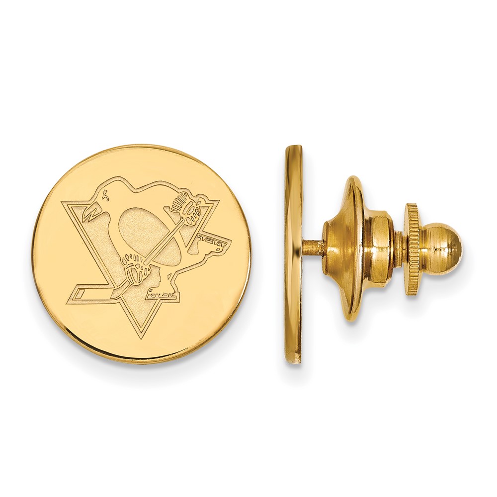 SS 14k Yellow Gold Plated NHL Pittsburgh Penguins Lapel or Tie Pin
