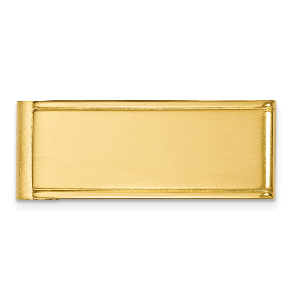 Men&#039;s Gold Tone Plated Stainless Steel Grooved Edge Money Clip