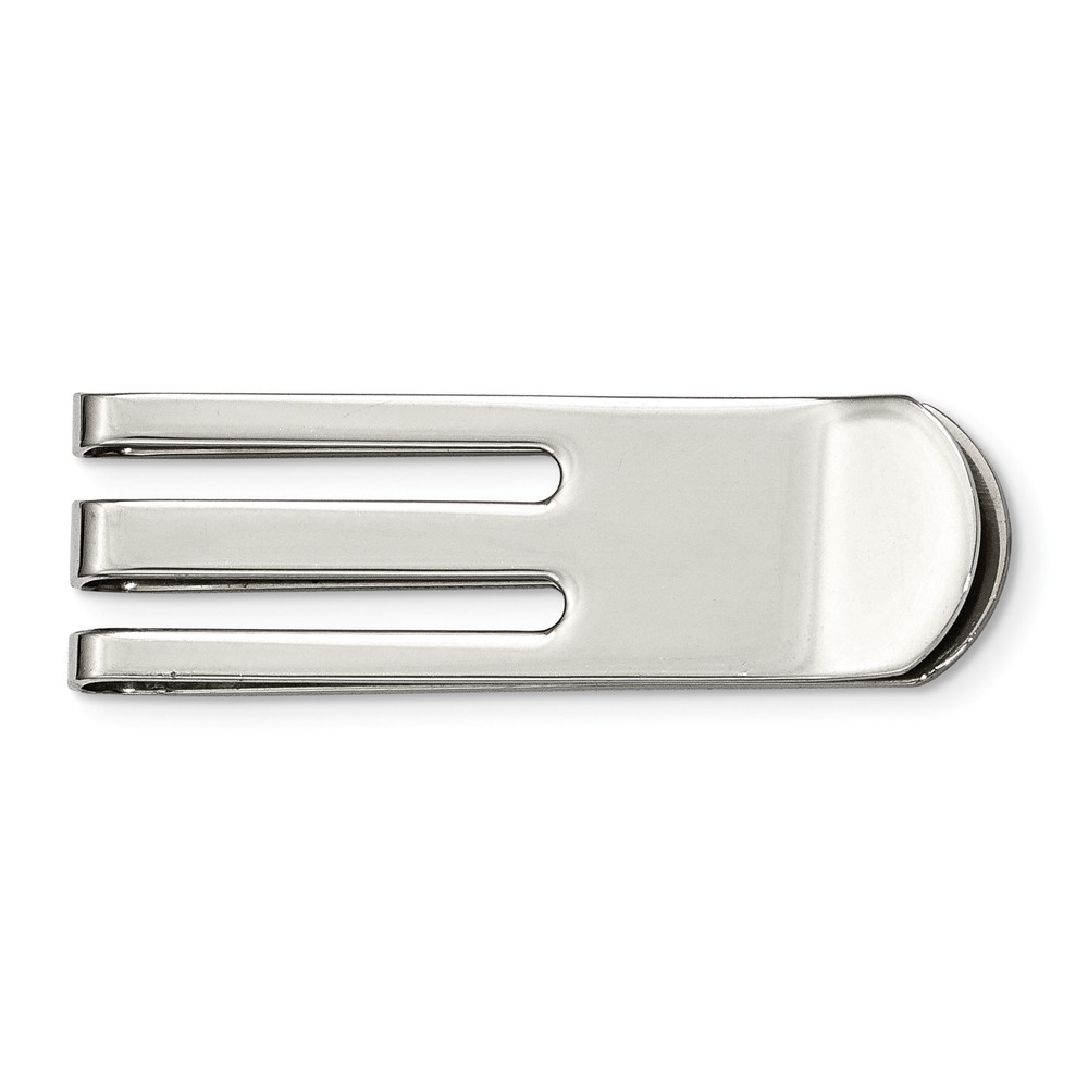 Men&#039;s Polished Stainless Steel Cut-Out Money Clip