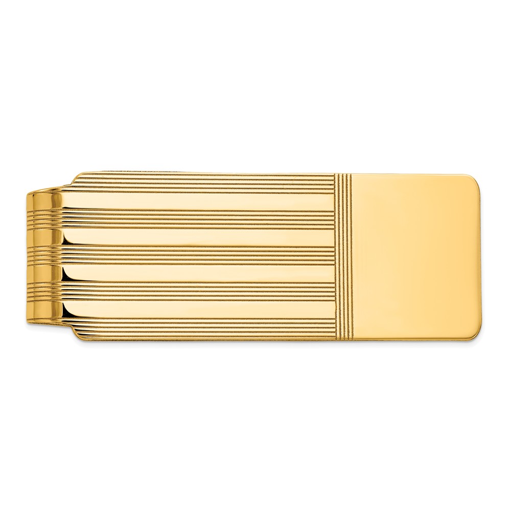 Men&#039;s 14k Yellow Gold Fold-Over Carved Money Clip