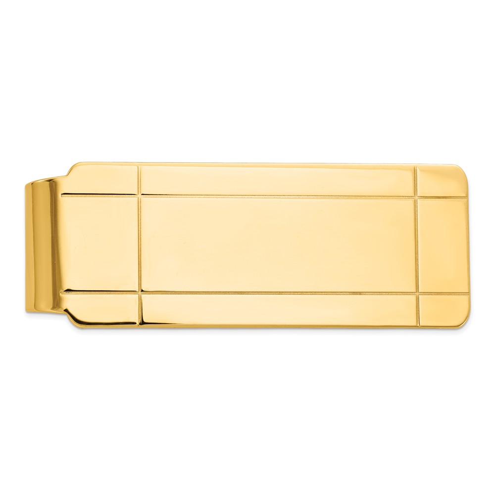 Men&#039;s 14k Yellow Gold Polished Carved Fold-Over Money Clip