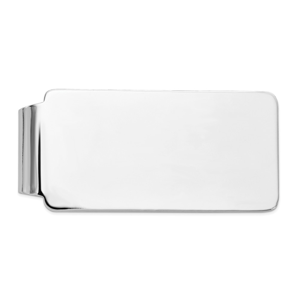 Men's 14k White Gold Polished Wide Fold-Over Money Clip