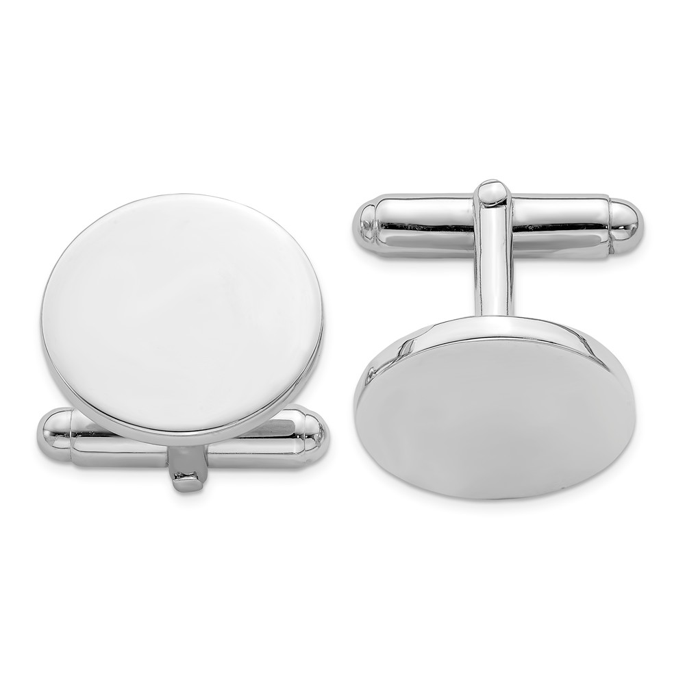 Men&#039;s Sterling Silver Classic 18mm Round Cuff Links