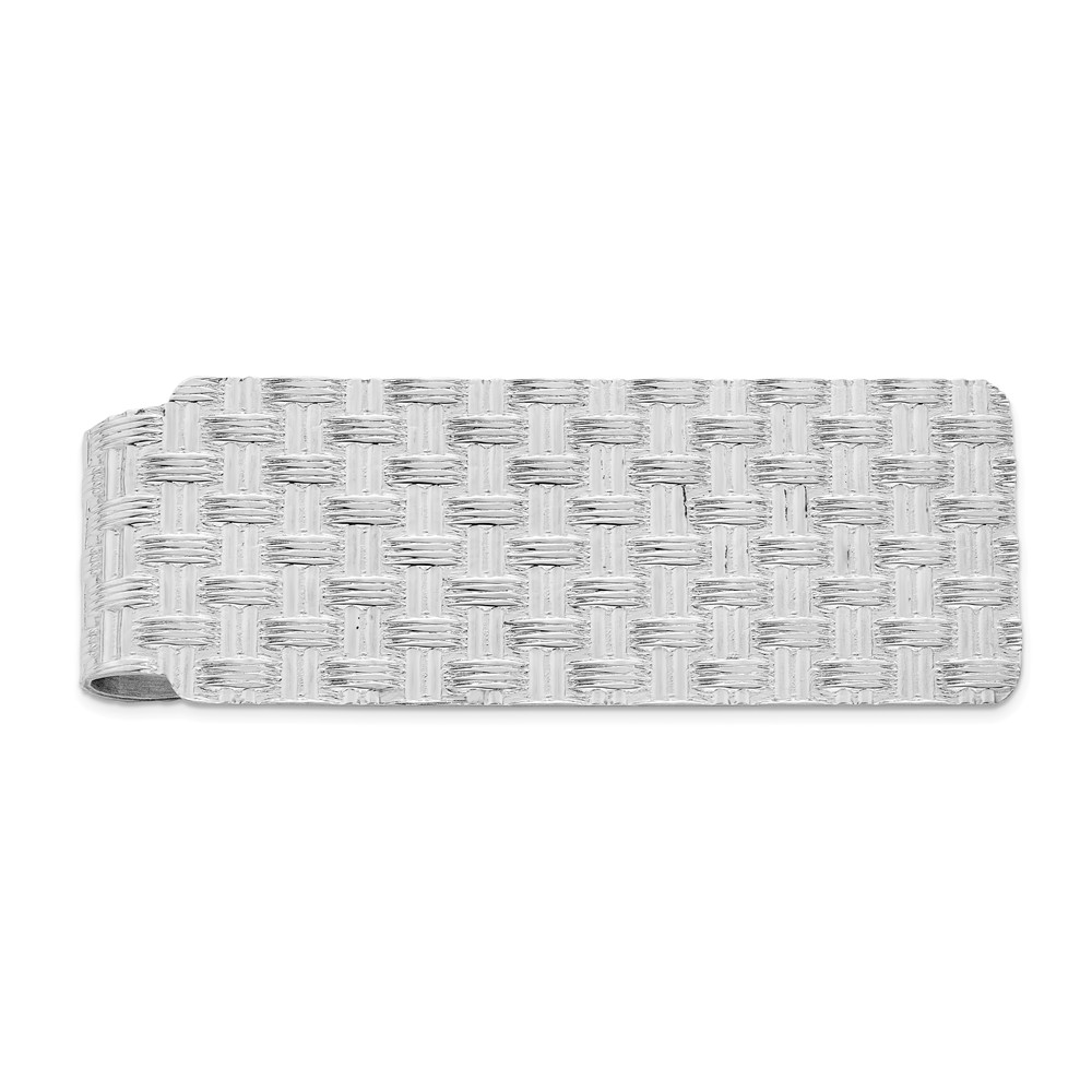 Basket Weave Money Clip in Sterling Silver