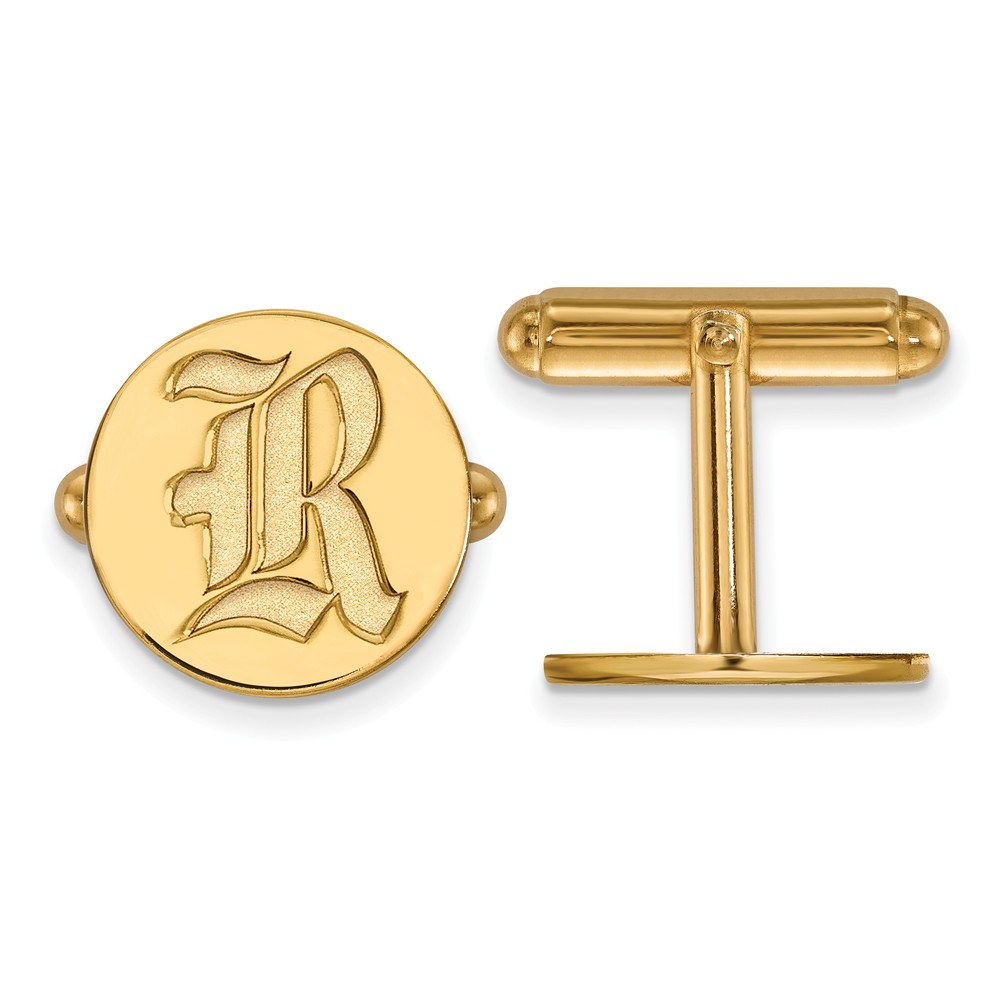 NCAA 14k Yellow Gold Rice University Cuff Links