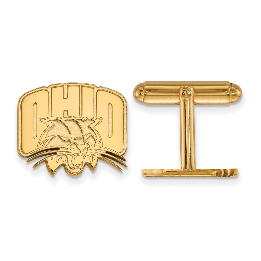 NCAA 14k Yellow Gold Ohio University Cuff Links