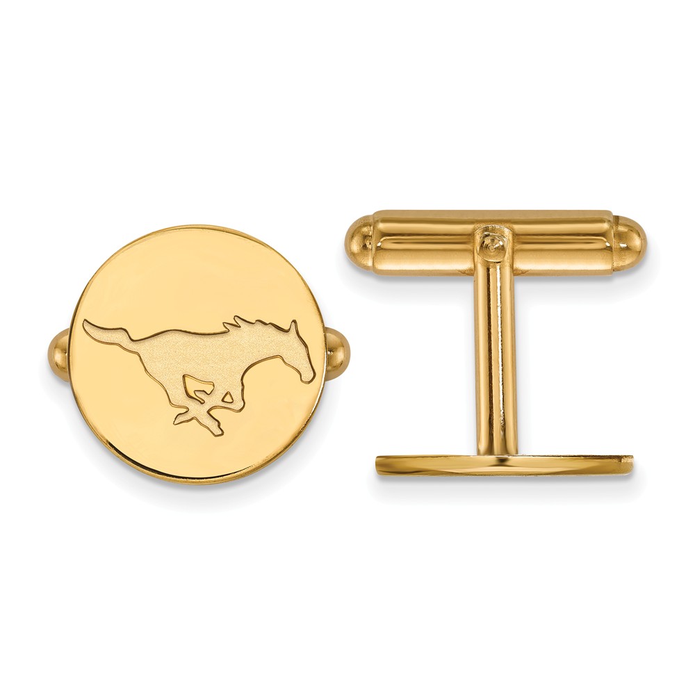 NCAA 14k Yellow Gold Southern Methodist University Cuff Links