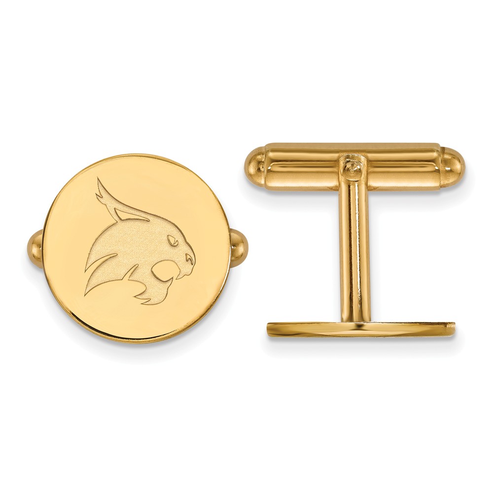 NCAA 14k Yellow Gold Texas State University Cuff Links