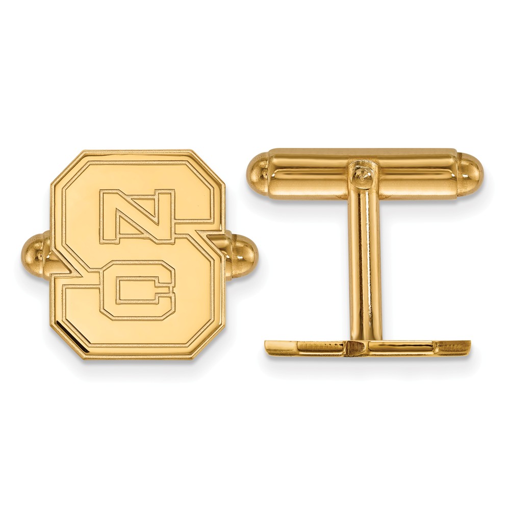14k Yellow Gold North Carolina State University 'NCS' Cuff Links