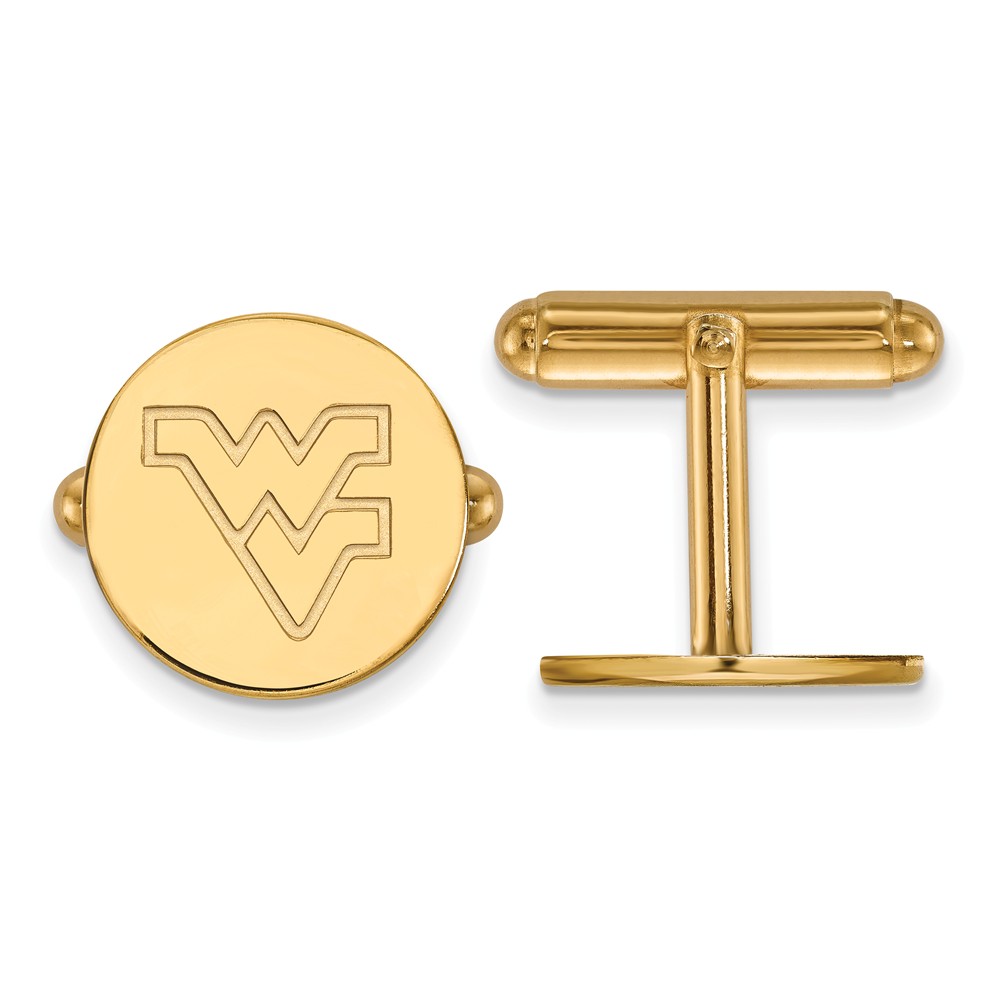 14k Yellow Gold West Virginia University 'WV' Cuff Links