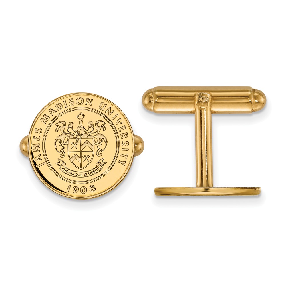 NCAA 14k Yellow Gold James Madison University Crest Cuff Links